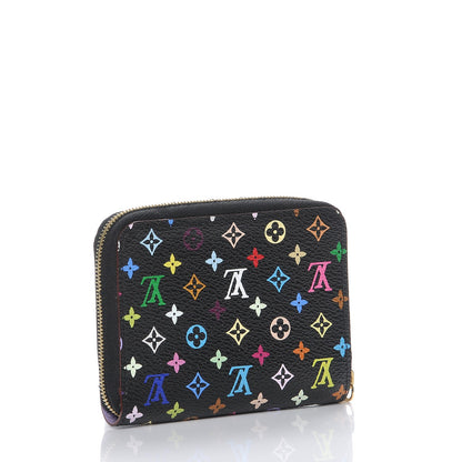 Louis Vuitton Monogram Multicolor Zippy Coin Purse Black Violet 3 of 9
