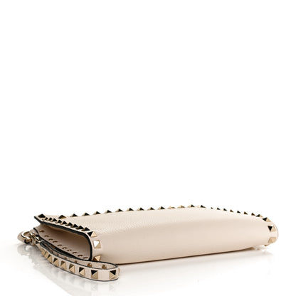 Valentino Garavani Pebbled Calfskin Rockstud Wristlet Clutch White 4 of 11