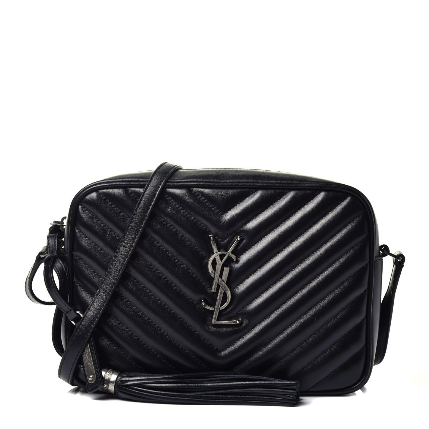 Calfskin Matelasse Monogram Lou Camera Bag Black