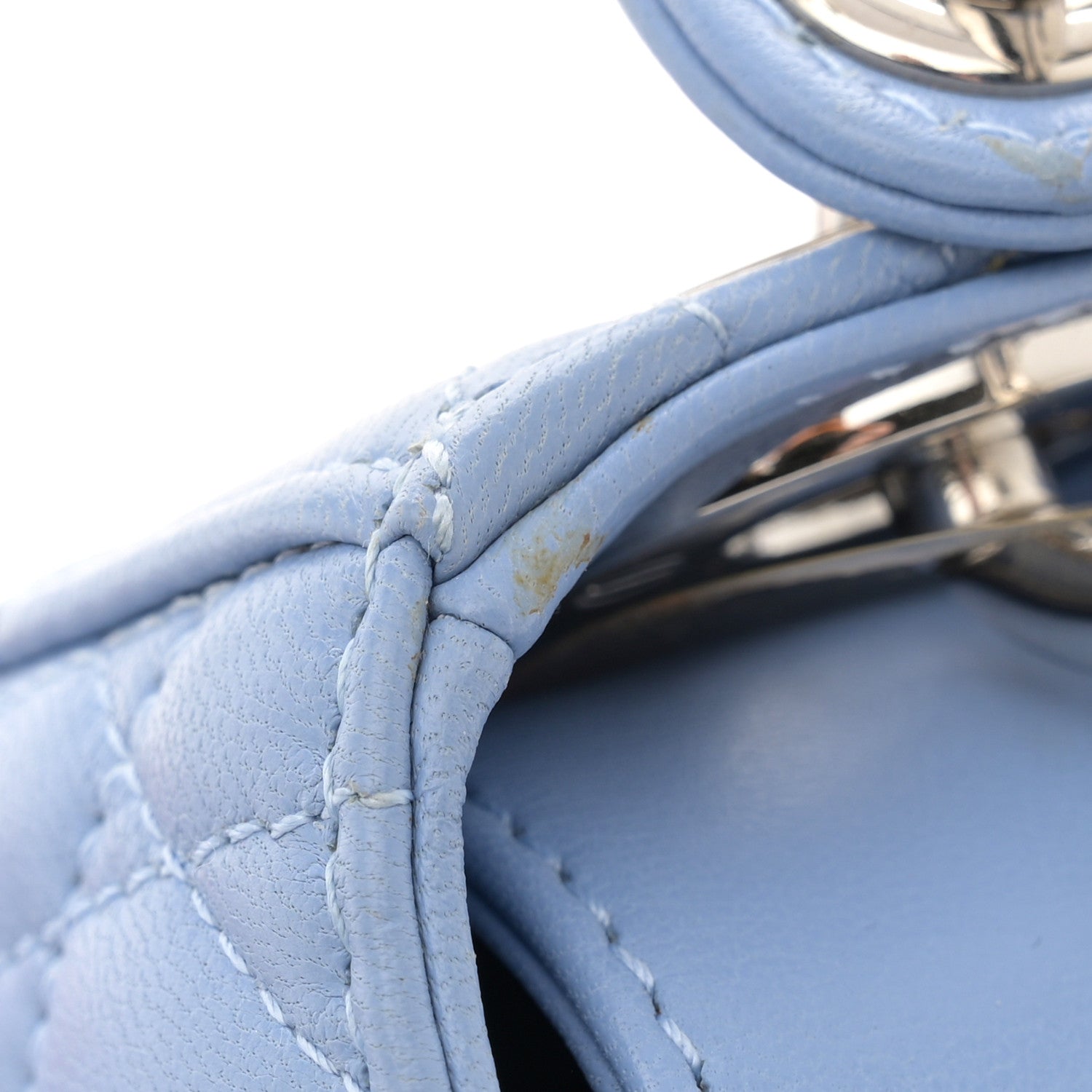 Christian Dior Lambskin Cannage Mini Lady Dior Blue 12 of 13