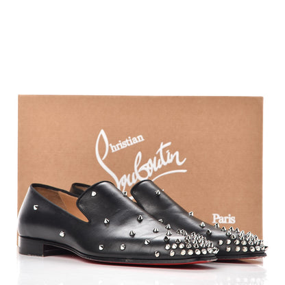 Christian Louboutin Calfskin Spikes Degra Flat Loafers 42 Black 16 of 16