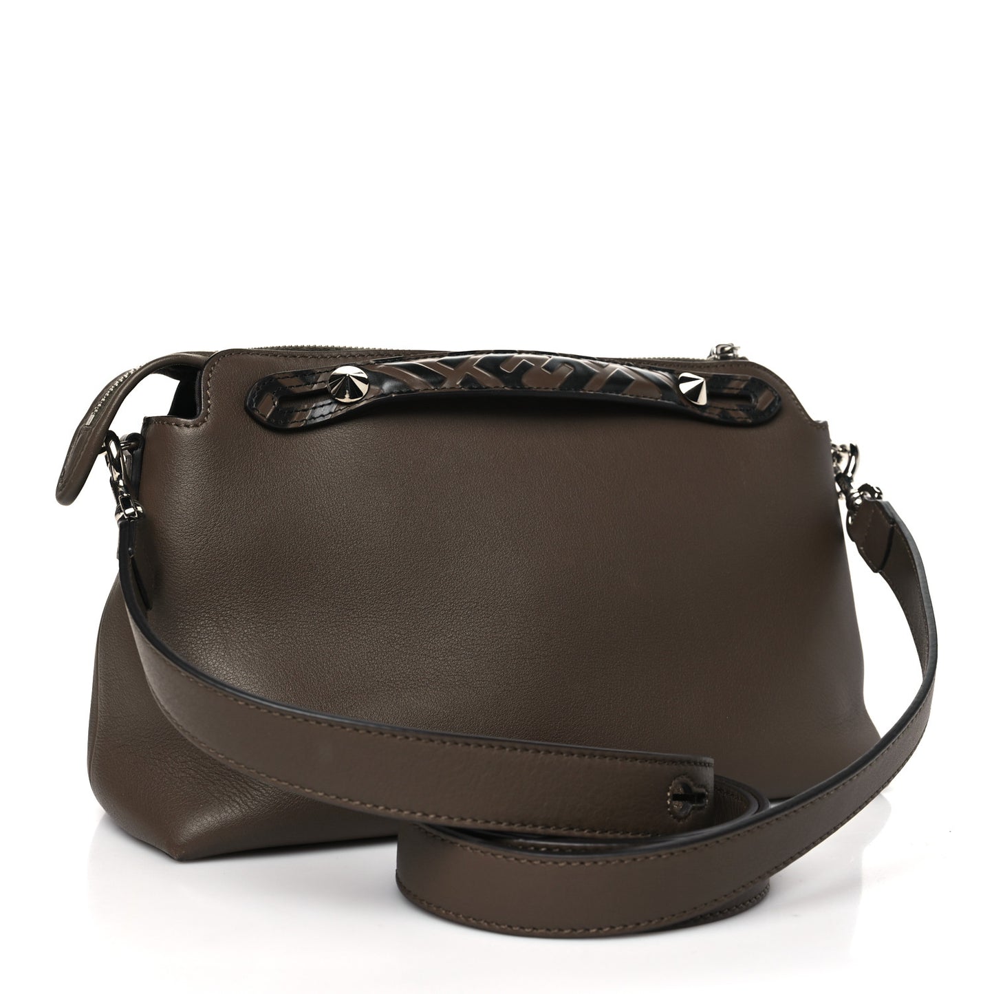 Vitello Dolce Bi-Color FF 1974 Embossed Medium By The Way Boston Bag Maya Black
