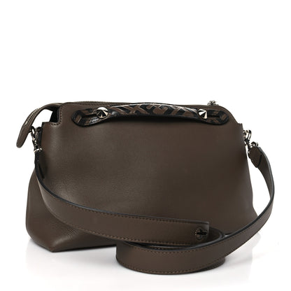 Fendi Vitello Dolce Bi-Color FF 1974 Embossed Medium By The Way Boston Bag Maya Black 3 of 11