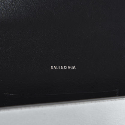 Balenciaga Metallic Grained Calfskin BB Phone Holder Wallet On Chain Silver 8 of 10