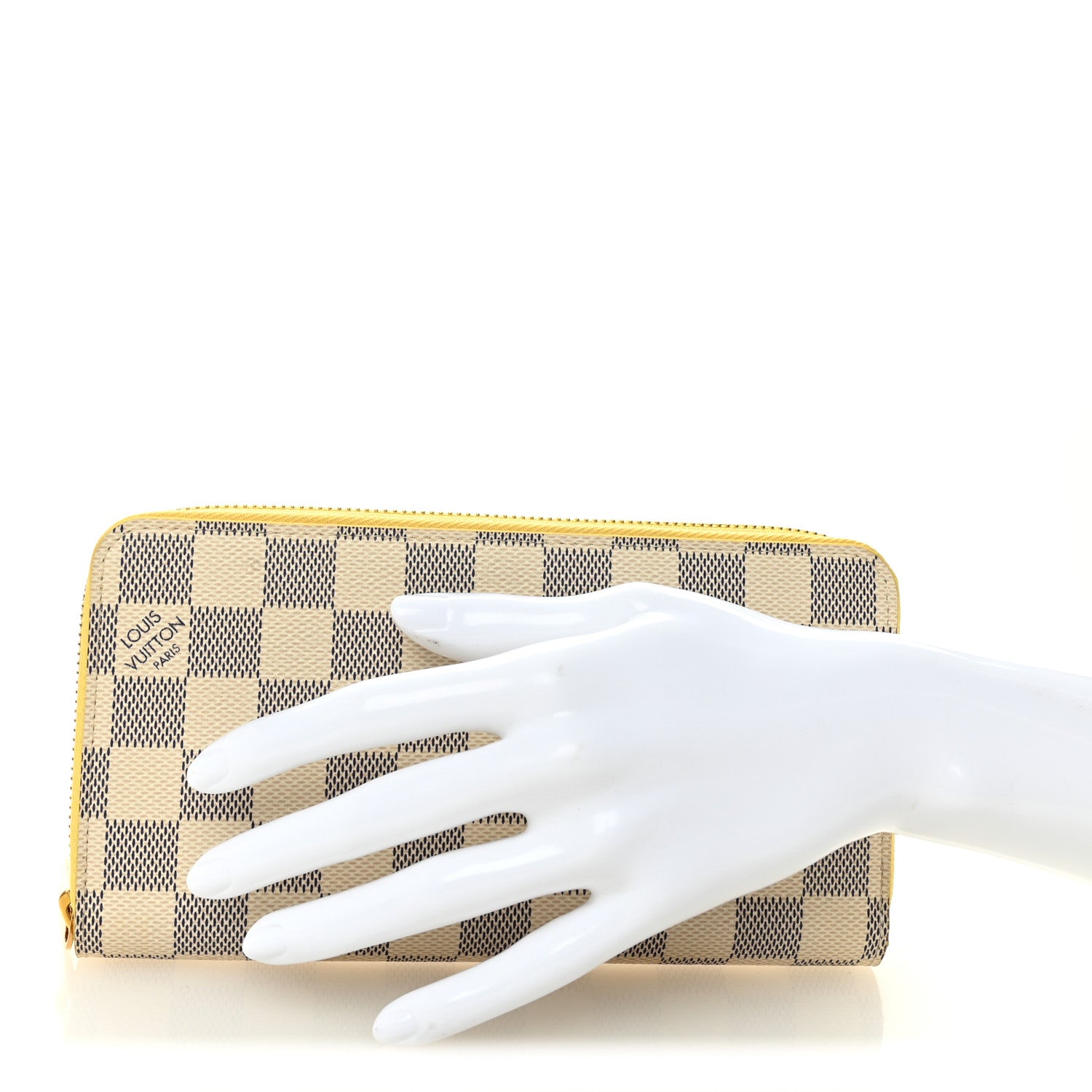 Louis Vuitton Damier Azur Zippy Wallet Jaune Pale 2 of 7