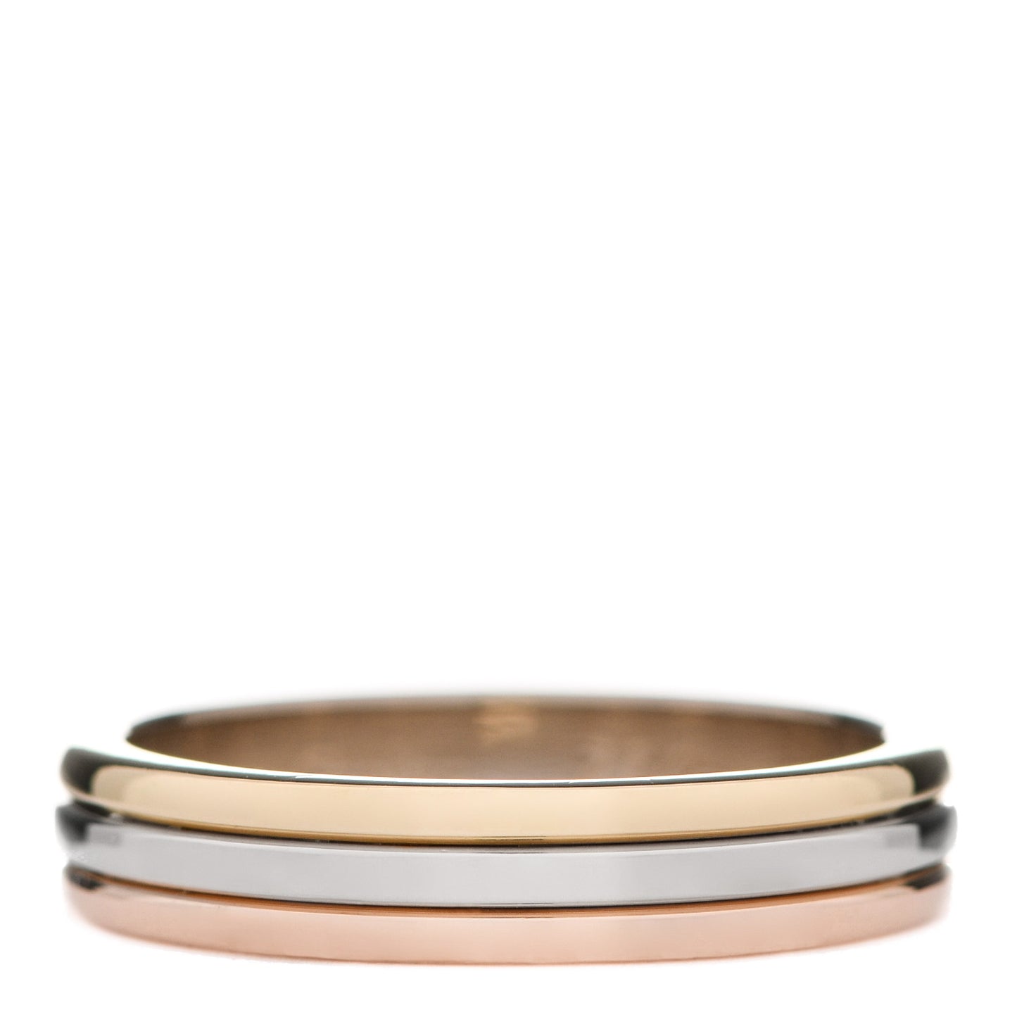 18K Pink White Yellow Gold 3.8mm Trinity Wedding Band Ring 51 5.75