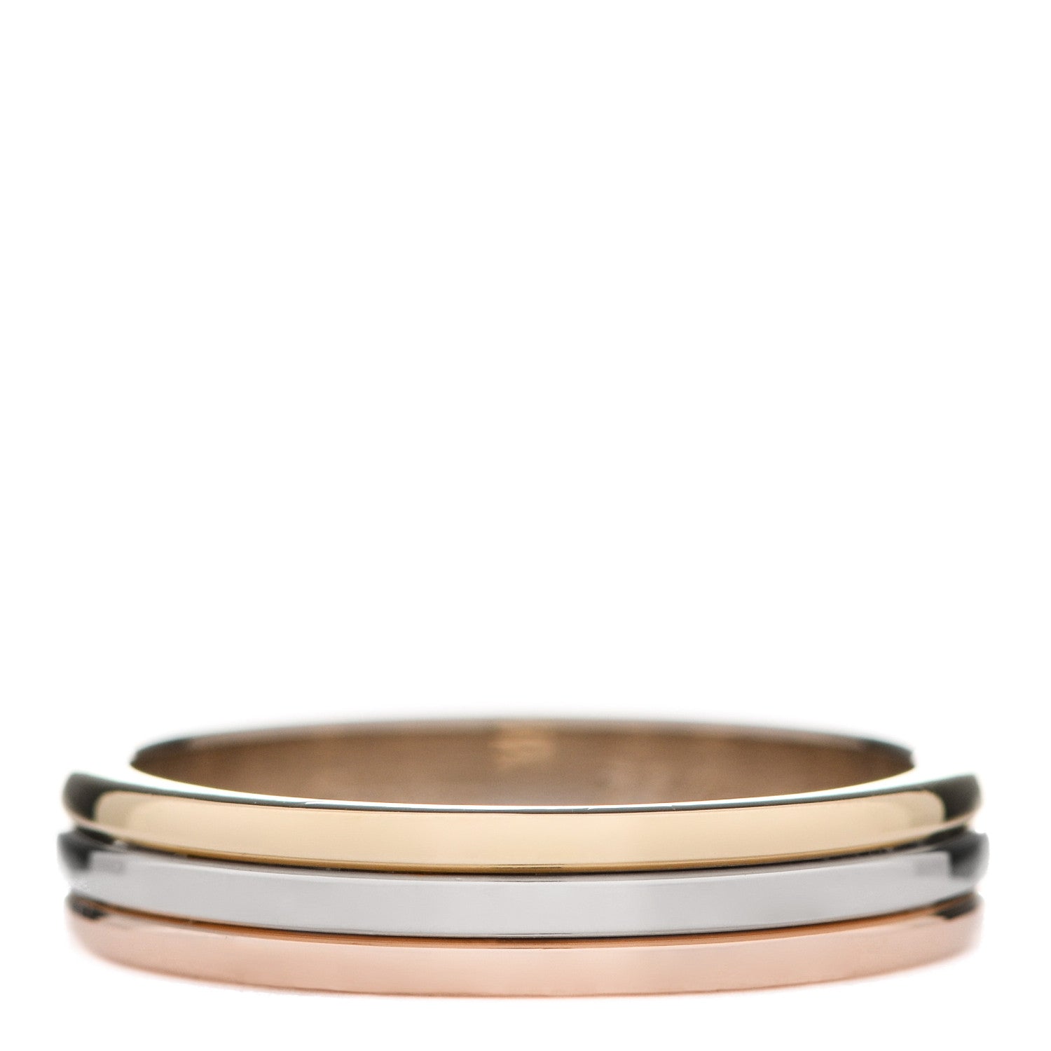 Cartier 18K Pink White Yellow Gold 3.8mm Trinity Wedding Band Ring 51 5.75 1 of 5