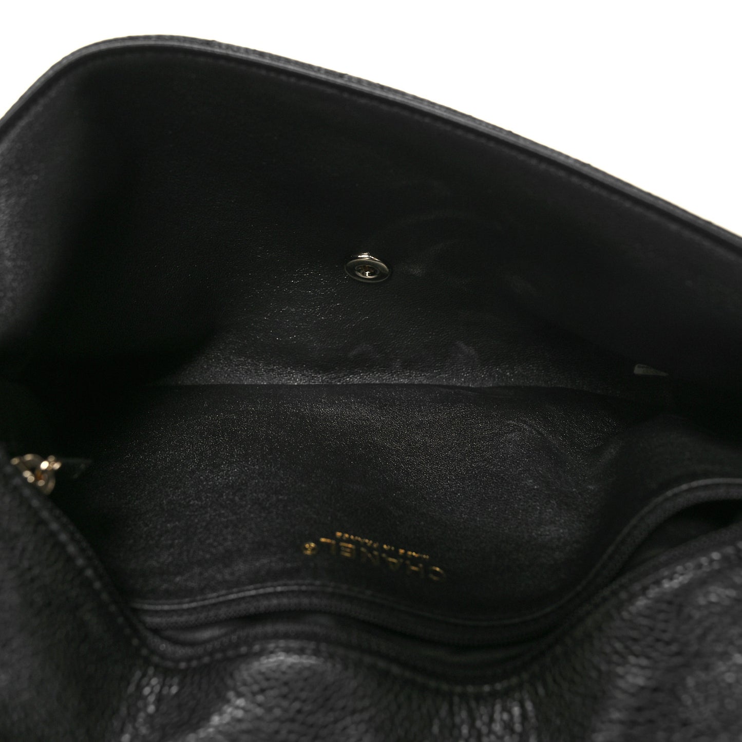 Caviar Quilted Flap Clutch Black