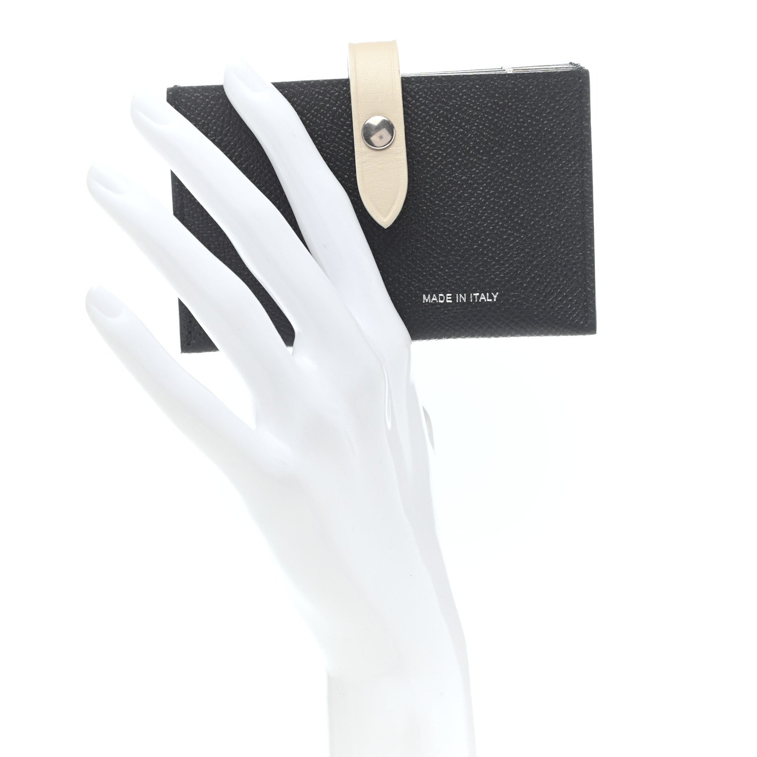 Celine Grained Shiny Calfskin Accordion Card Holder Black Chalk 2 of 7