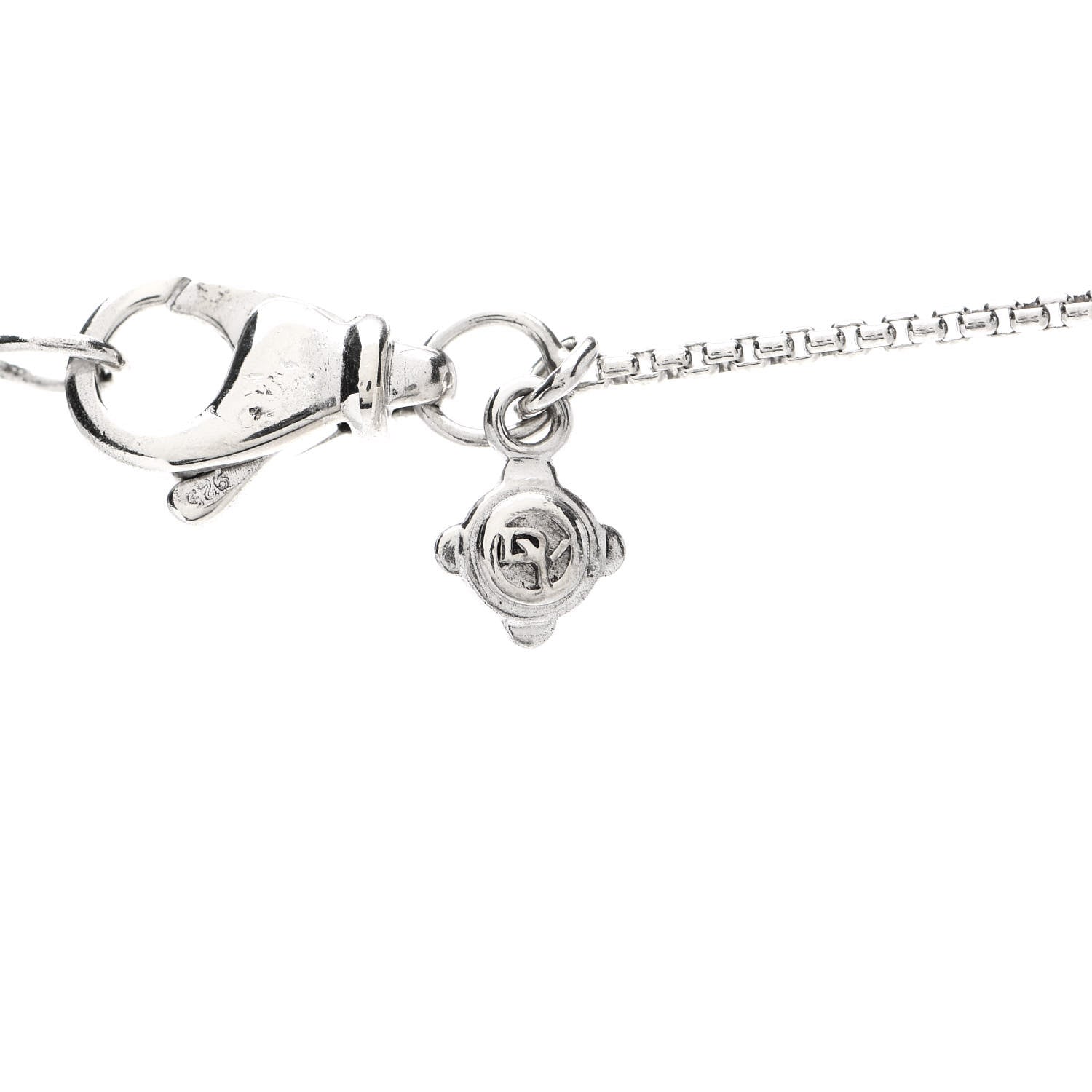 David Yurman Sterling Silver Diamond 20mm Infinity Pendant Necklace 4 of 5