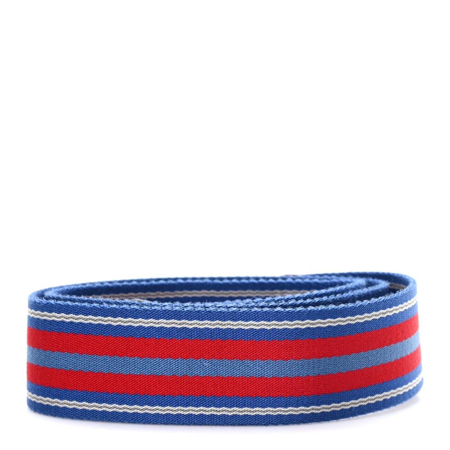 Vitello Daino Striped Fabric Shoulder Strap Blue Red