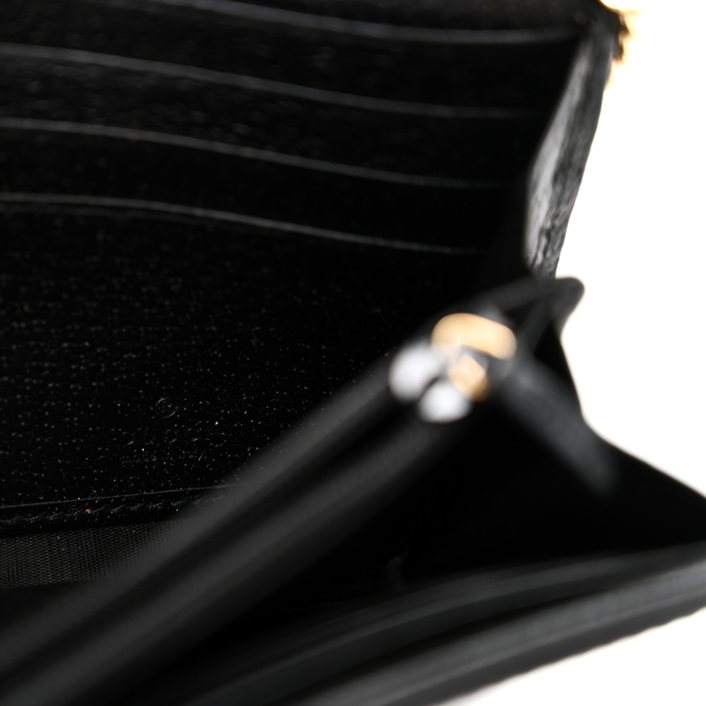 Textured Calfskin Web Ophidia Wallet On Chain Black