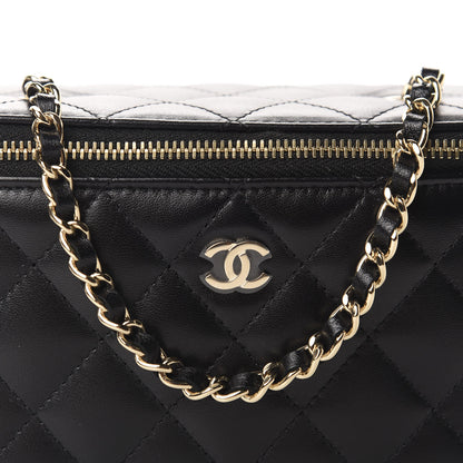 Chanel Lambskin Quilted Small Vanity Case With Chain Black 10 of 11