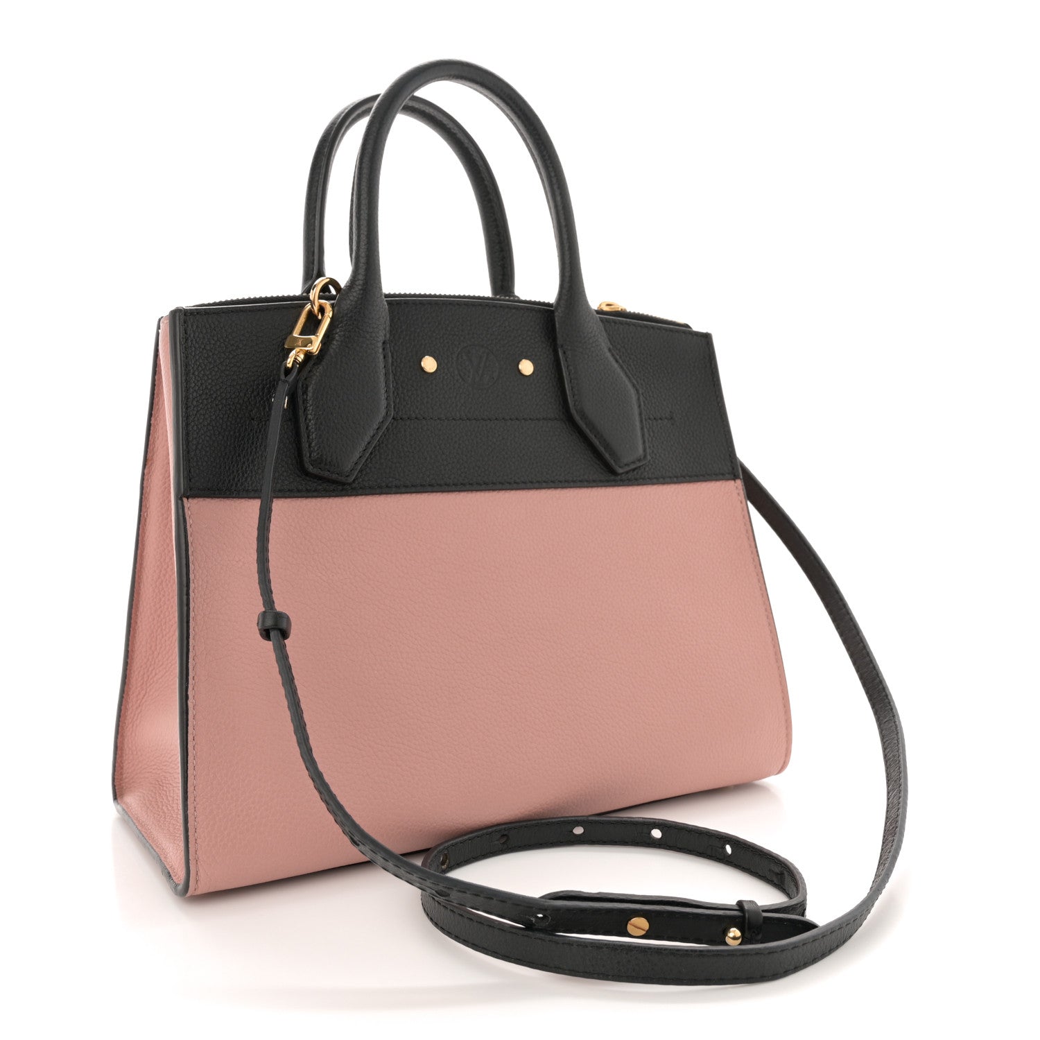 Louis Vuitton Taurillon City Steamer PM Magnolia Pink Black 3 of 12