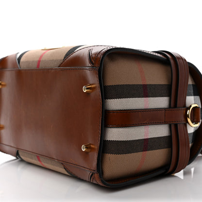 Burberry House Check Bridle Calfskin Medium Alchester Bowling Bag Dark Tan 8 of 10