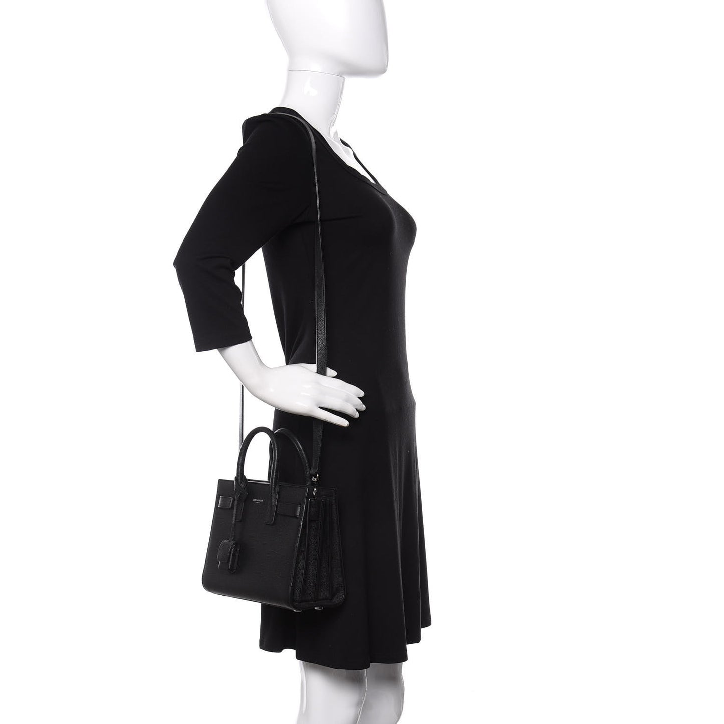 Grained Calfskin Nano Sac De Jour Black