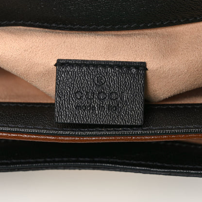 Gucci GG Supreme Monogram Calfskin Padlock Flap Pocket Shoulder Bag Beige Black Cuir 5 of 8