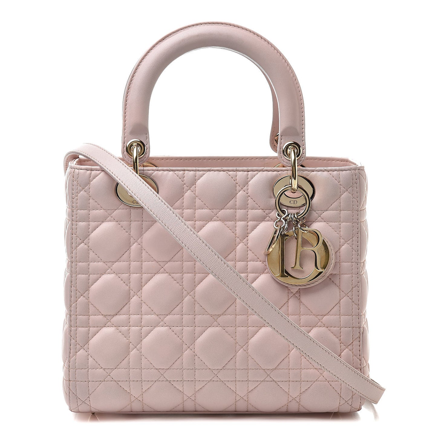 Lambskin Cannage Medium Lady Dior Light Pink