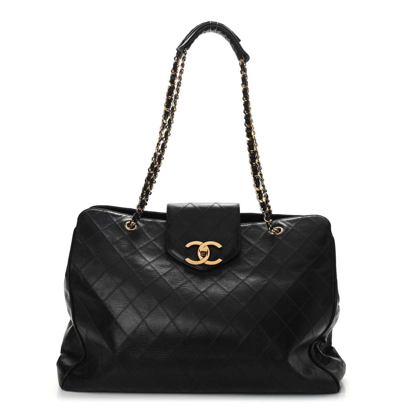 Calfskin Stitched XL Weekender Black