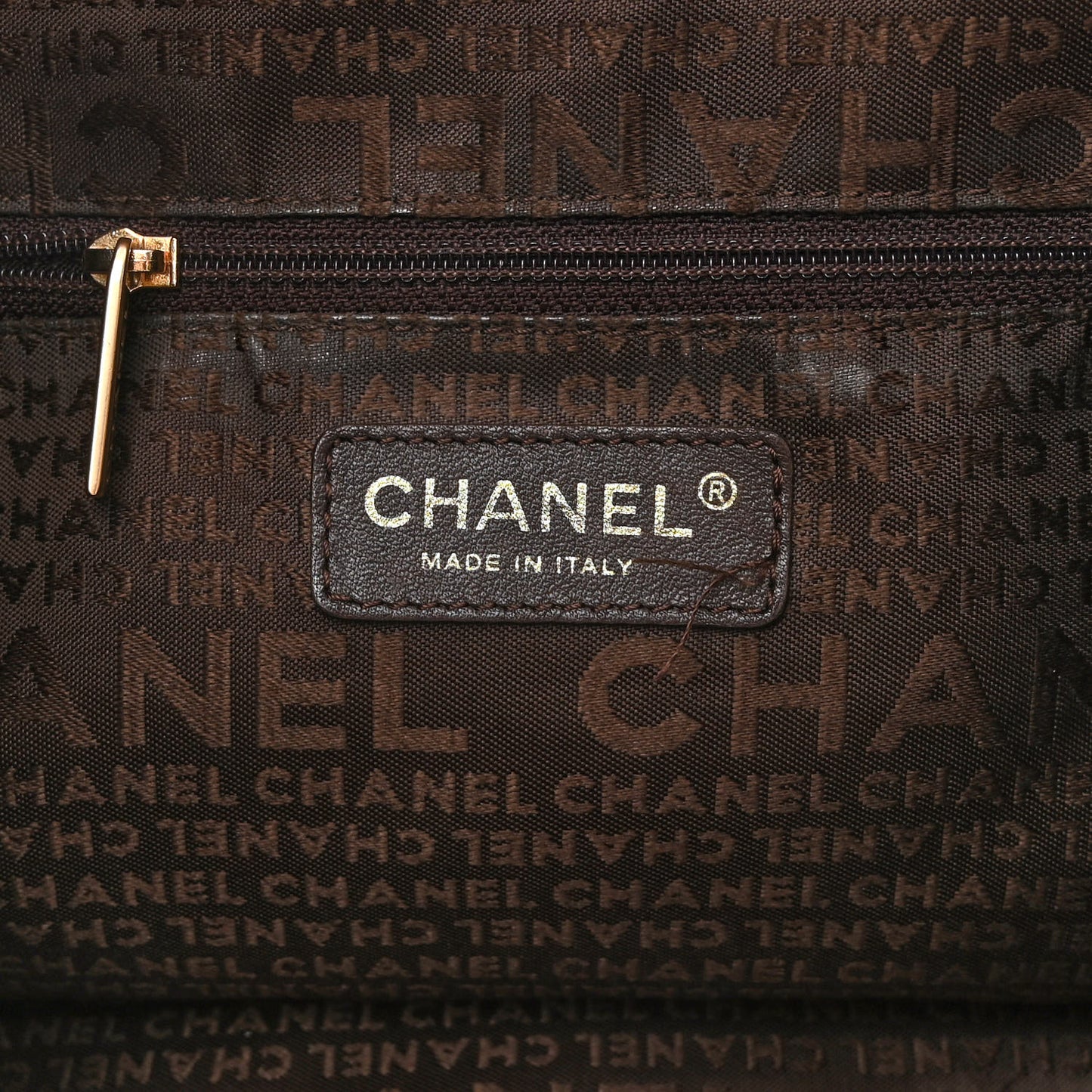 Caviar CC Stitched Tote Dark Brown