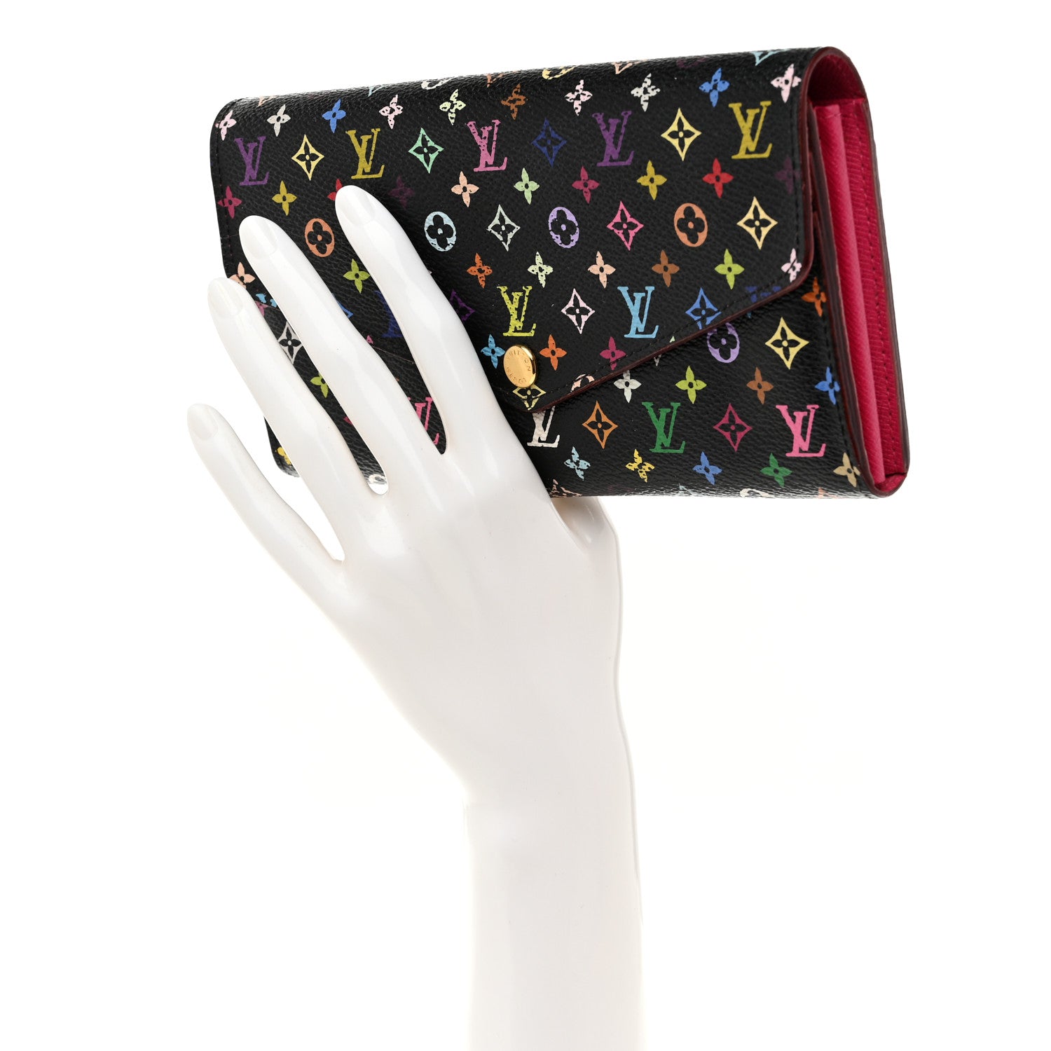 Louis Vuitton Monogram Multicolor Sarah Wallet NM Black Grenade 2 of 8