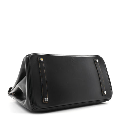 Hermes Evercalf Toile Ghillies Birkin 35 Black Denim Fonce 4 of 10