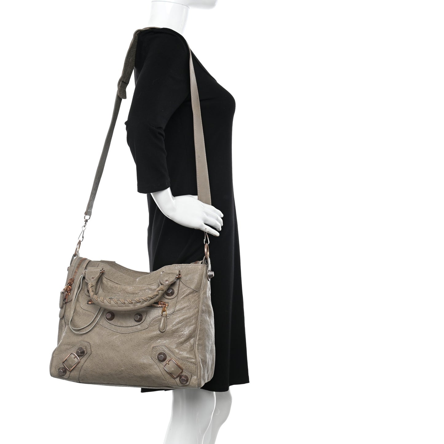 Agneau Giant 21 Rose Gold Hardware City Papyrus