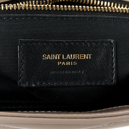 Saint Laurent Calfskin Y Quilted Monogram Toy Loulou Crossbody Bag Dark Beige 7 of 11
