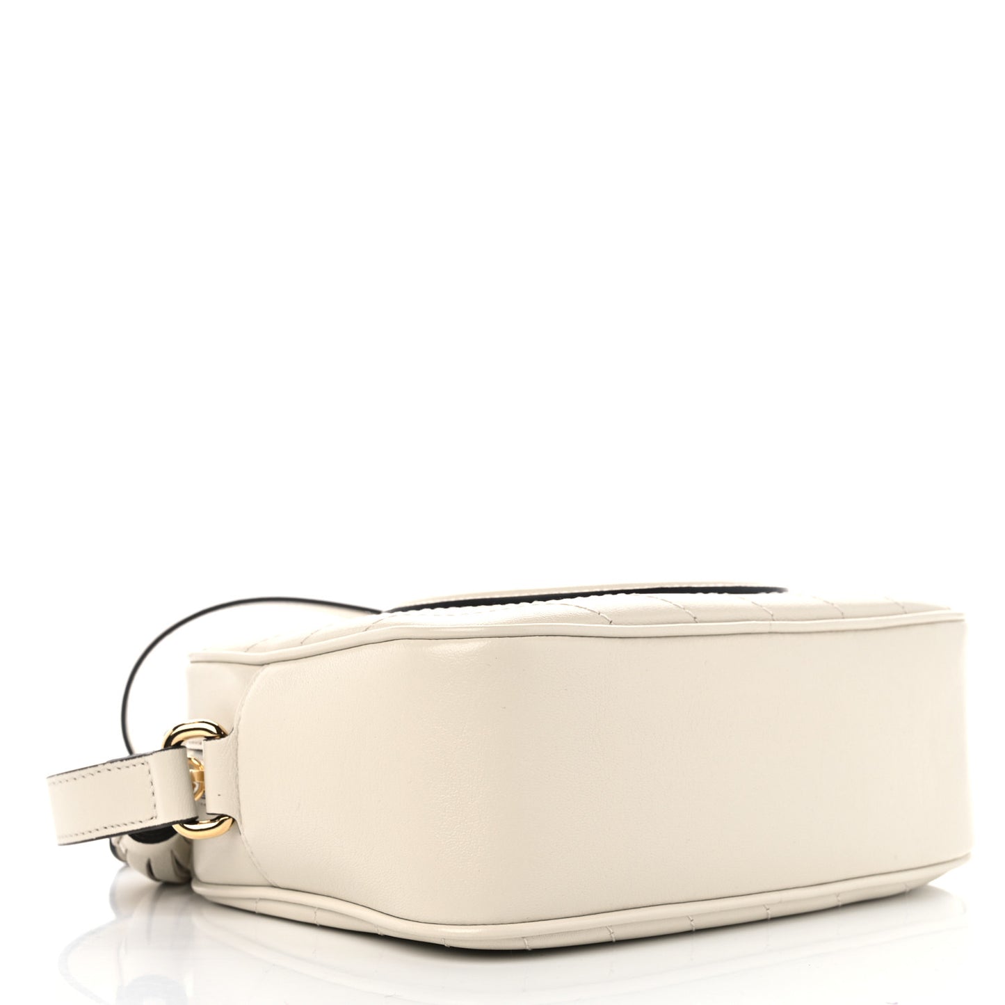 Sakai Be Green Calfskin Diagonal Stitched Small Blondie Shoulder Bag Mystic White