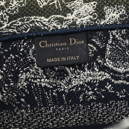 Christian Dior Canvas Embroidered Medium Dioriviera Toile De Jouy Book Tote Blue 7 of 13