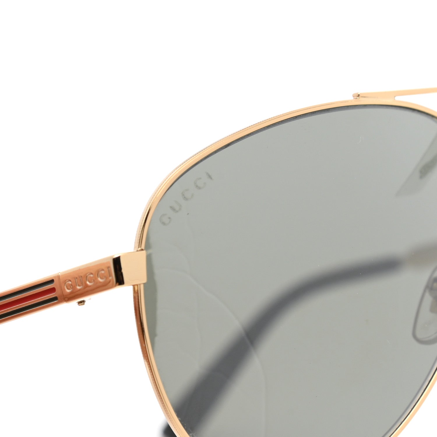Gucci Web Aviator Sunglasses GG0137S Gold Black 7 of 8