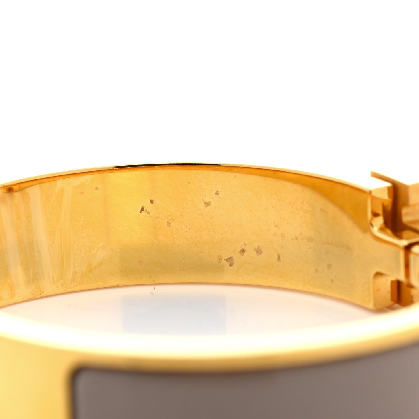 Enamel Narrow Clic Clac H Bracelet PM Marron Glace