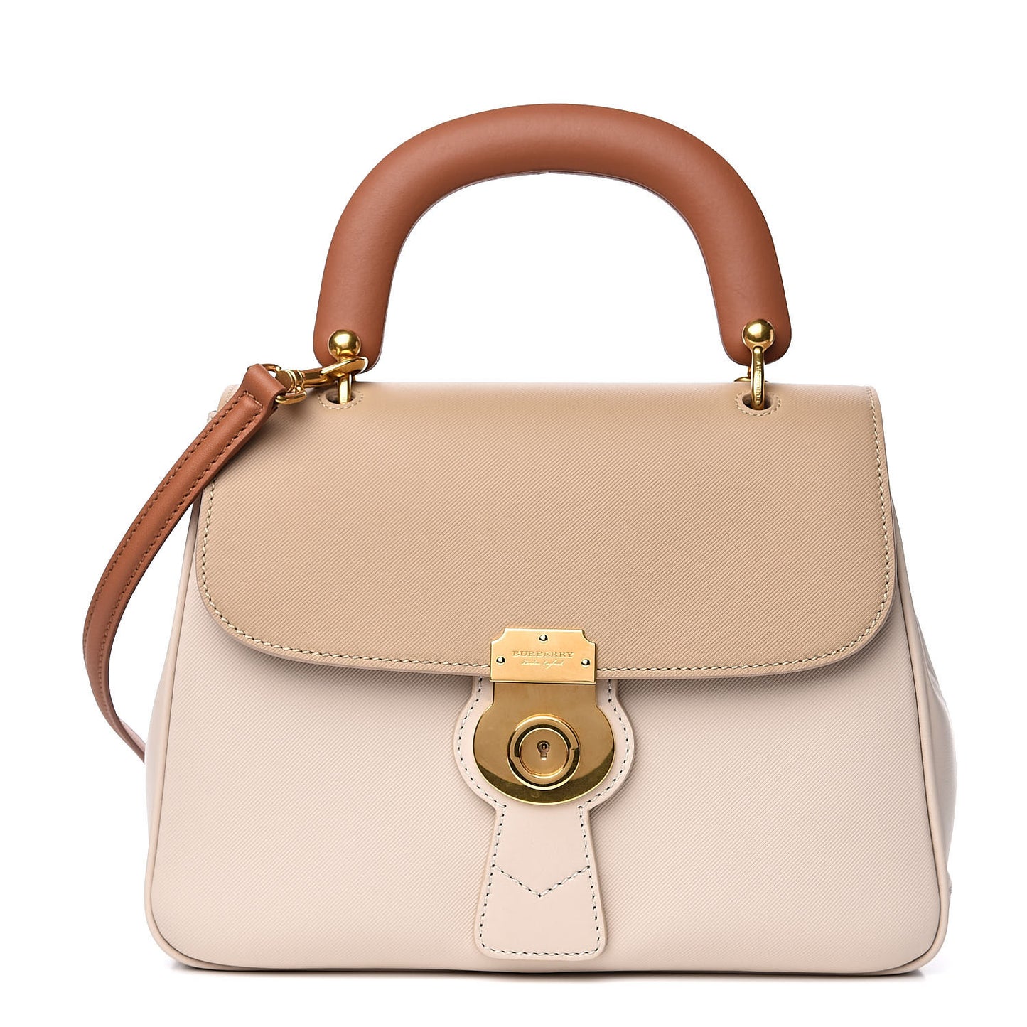 Trench Calfskin Medium DK88 Top Handle Bag Honey Limestone