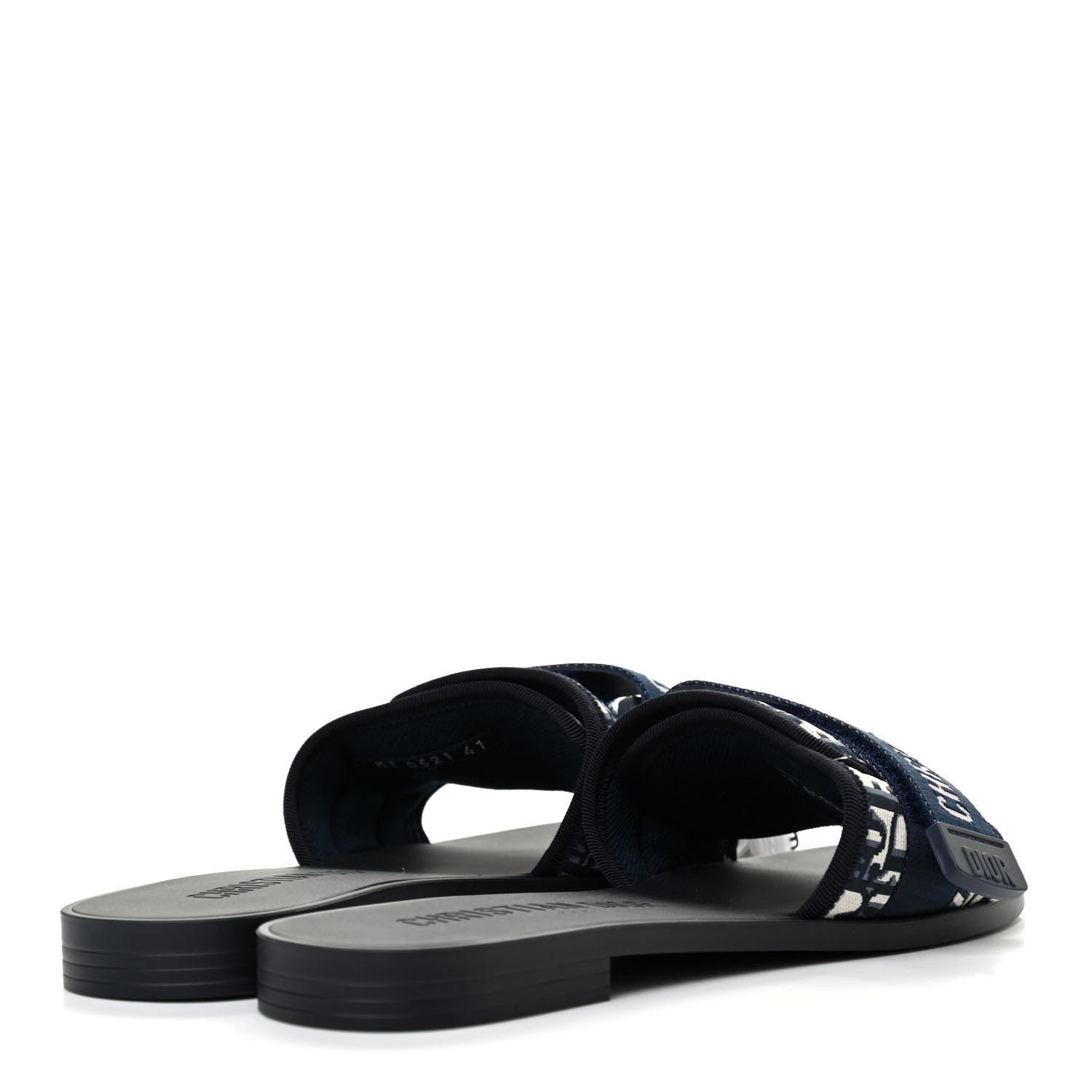 Christian Dior Nylon Oblique Dio(r)evolution Slide Sandals 41 Deep Blue 4 of 7