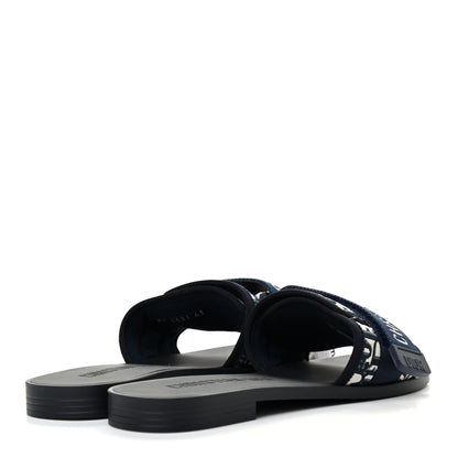 Christian Dior Nylon Oblique Dio(r)evolution Slide Sandals 41 Deep Blue 4 of 7