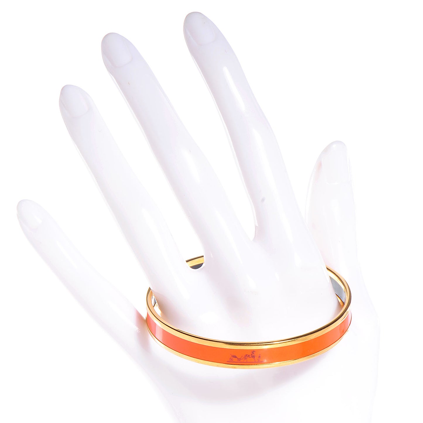 Enamel Narrow Caleche Bracelet 65 Orange