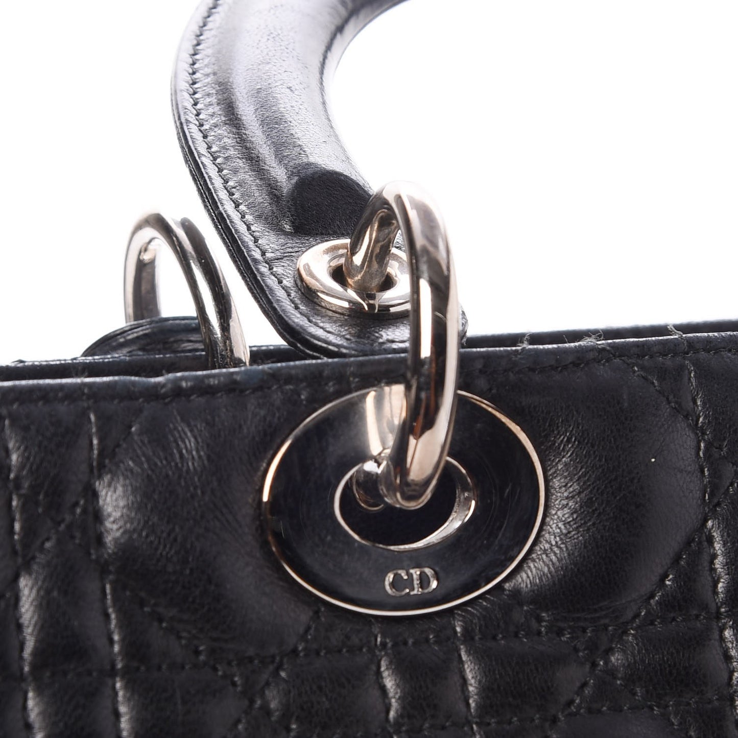 Lambskin Cannage Large Lady Dior Black