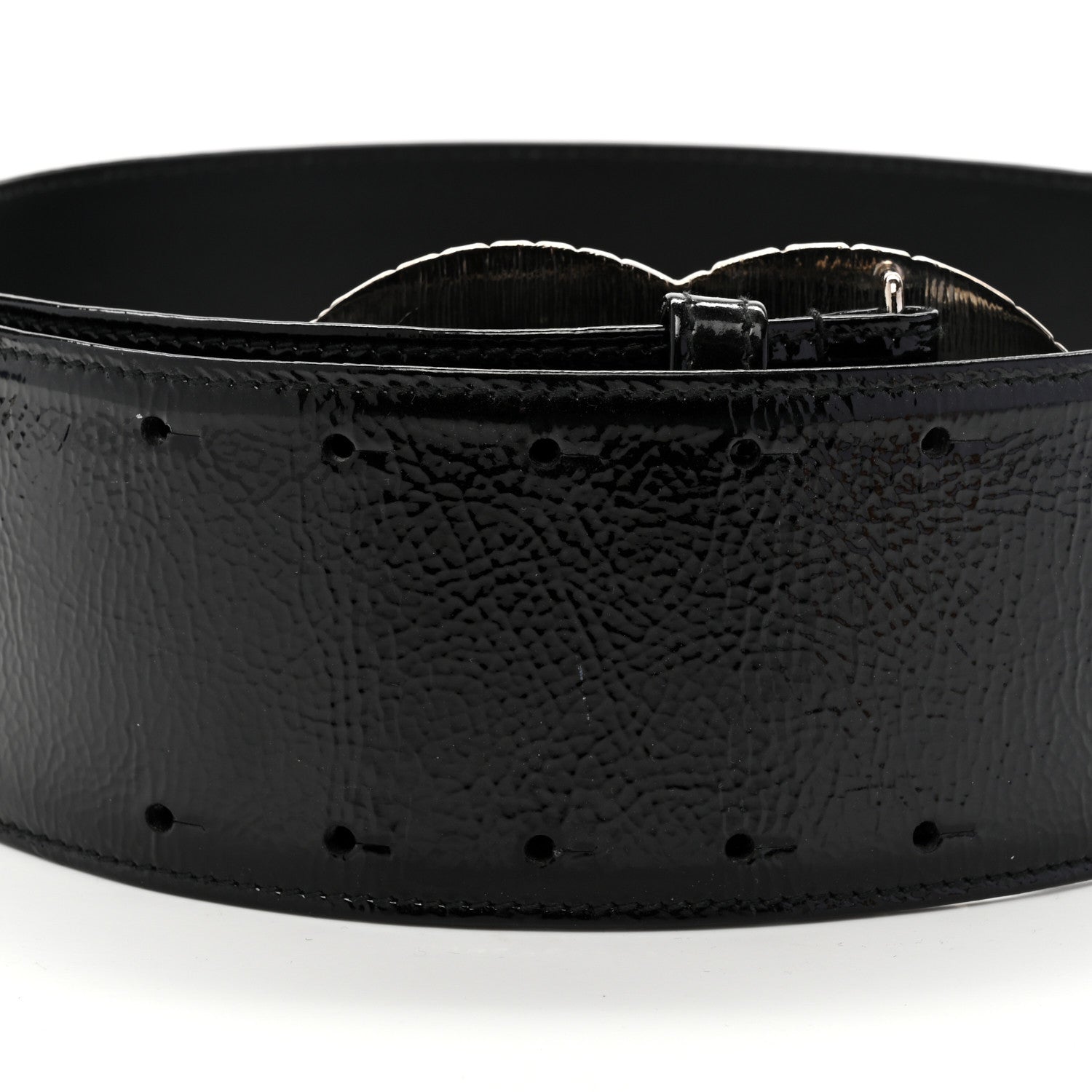 Chanel Patent CC Wide Belt 80 32 Black 6 of 9