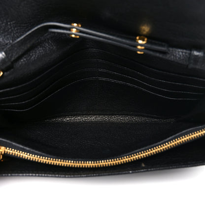 Miu Miu Goatskin Madras Bi-Color Wallet On Chain Beige Black 5 of 8