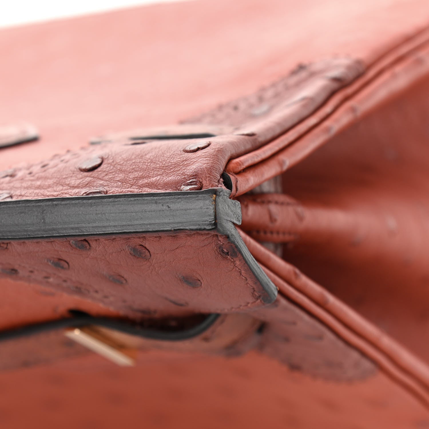 Hermes Ostrich Ghillies Birkin 30 Brique Rouge H 13 of 16