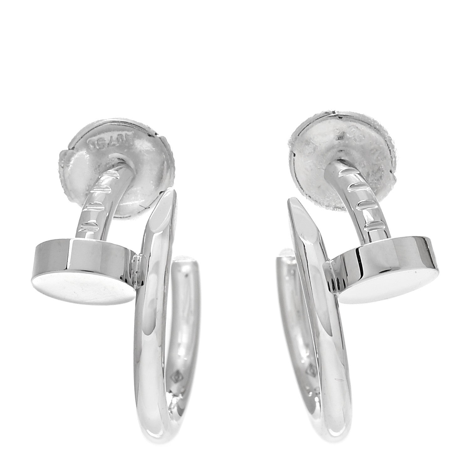 Cartier 18K White Gold Juste Un Clou Hoop Earrings 1 of 6