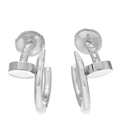 Cartier 18K White Gold Juste Un Clou Hoop Earrings 1 of 6