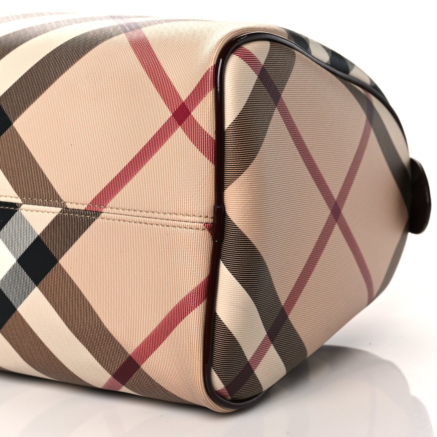 Nova Check Patent Small Chester Bowling Bag Dark Red