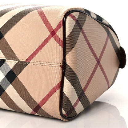 Burberry Nova Check Patent Small Chester Bowling Bag Dark Red 8 of 8