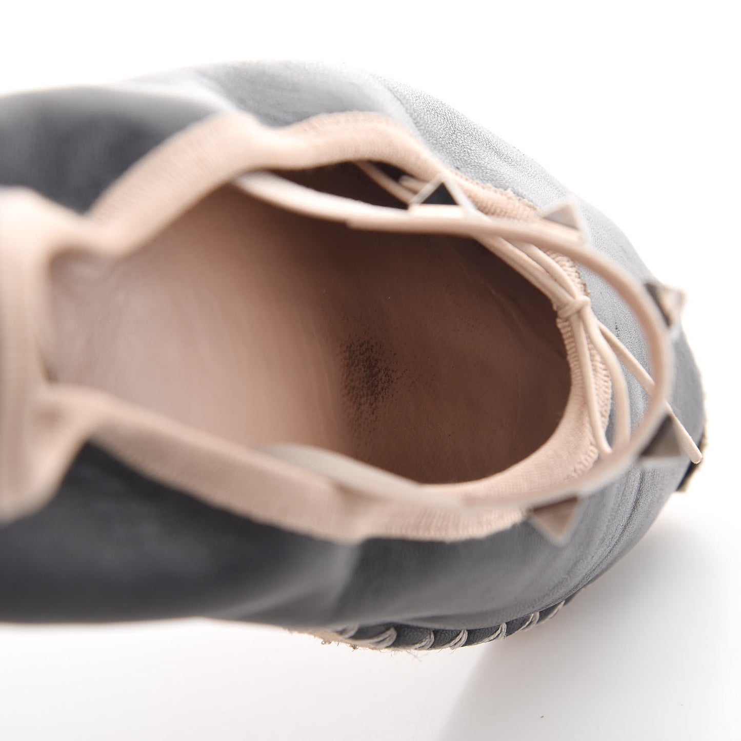 Nappa Rockstud Ballerina Espadrille Flats 36 Black