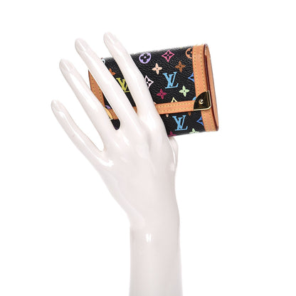 Louis Vuitton Monogram Multicolor Porte-Monnaie Plat Coin Purse Black 2 of 7
