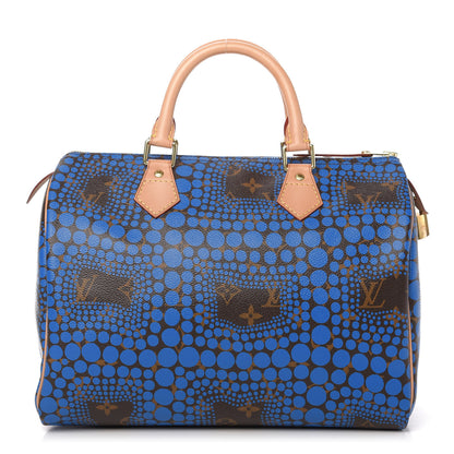 Louis Vuitton Monogram Kusama Town Speedy 30 Blue 1 of 10