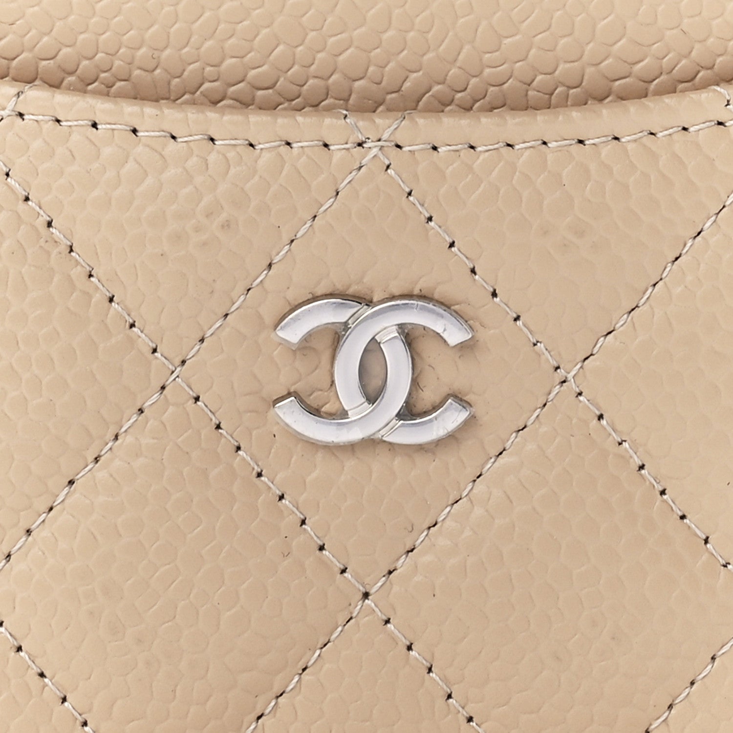 Chanel Caviar Quilted Card Holder Dark Beige 8 of 12
