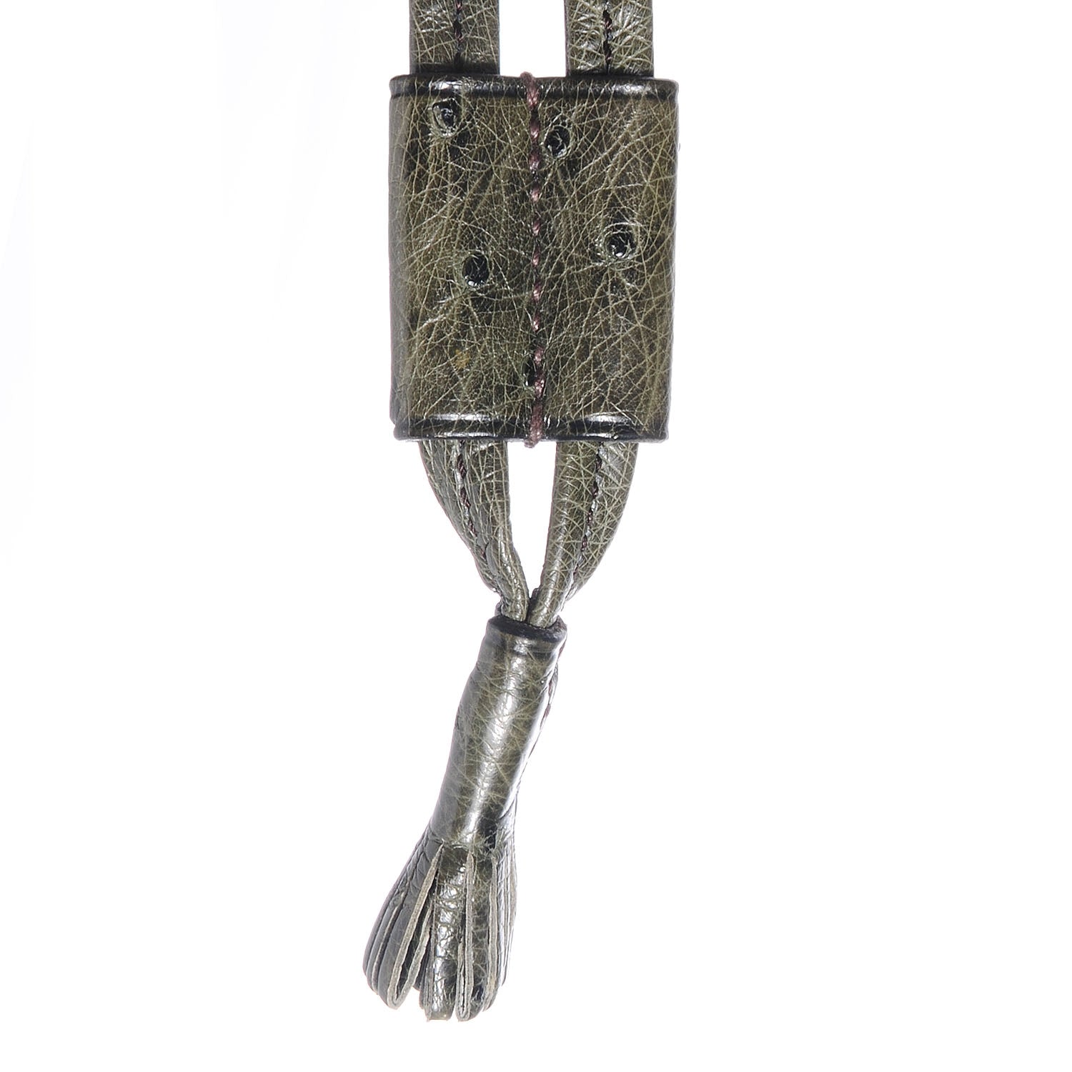 Hermes Ostrich Market Drawstring Bag 25 Vert Olive 9 of 10