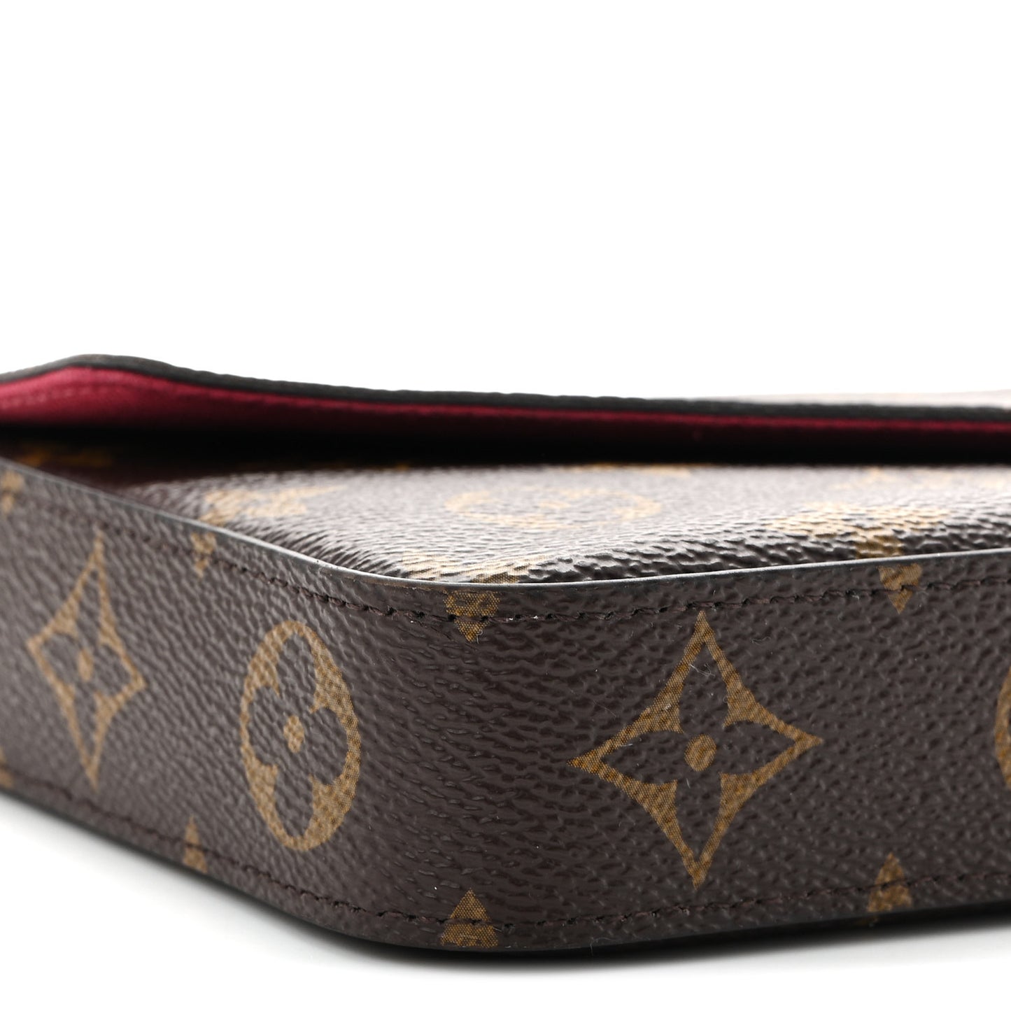 Monogram Pochette Felicie Chain Wallet Fuchsia